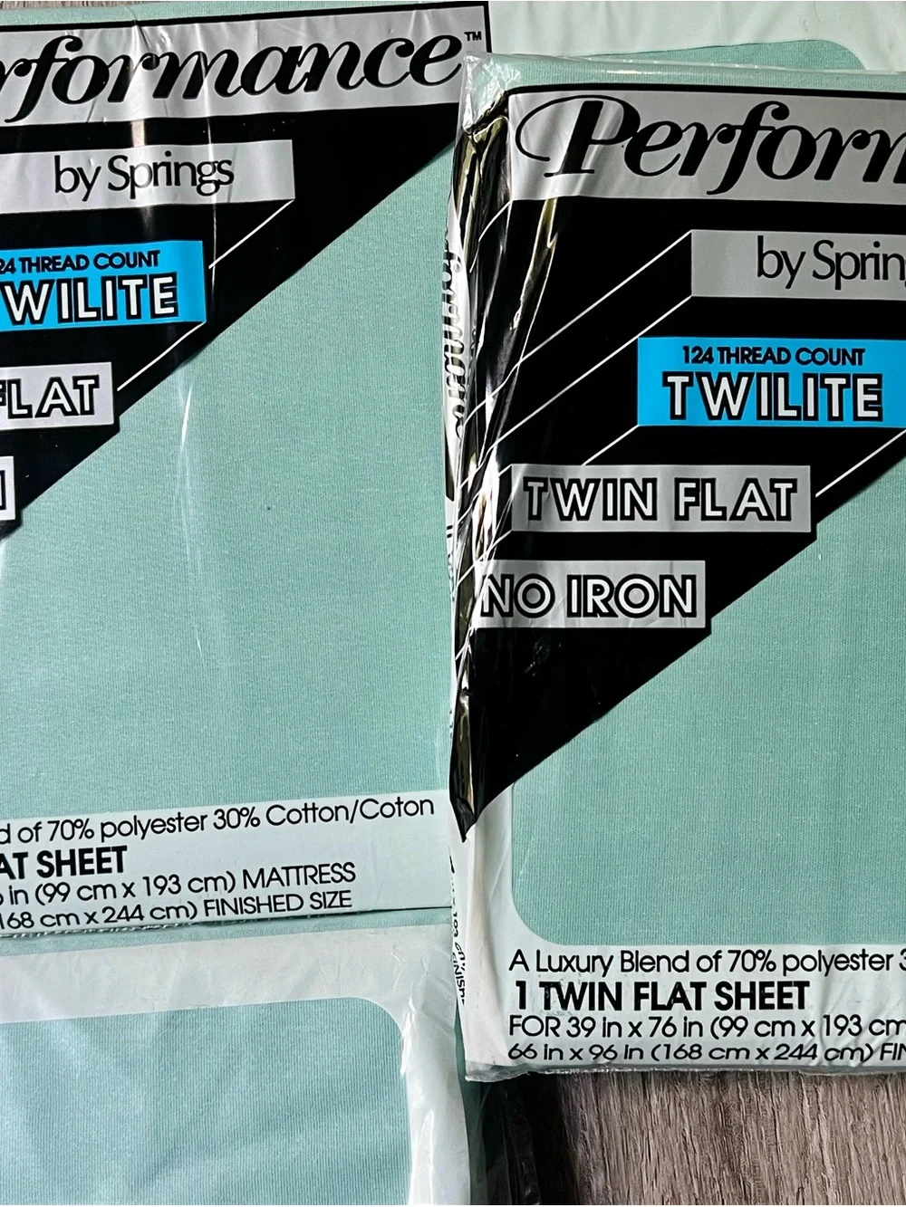 VTG Performance by Springs 3 Piece Twin Flat/Twin Fitted Sheet Set; “Cool Mint”